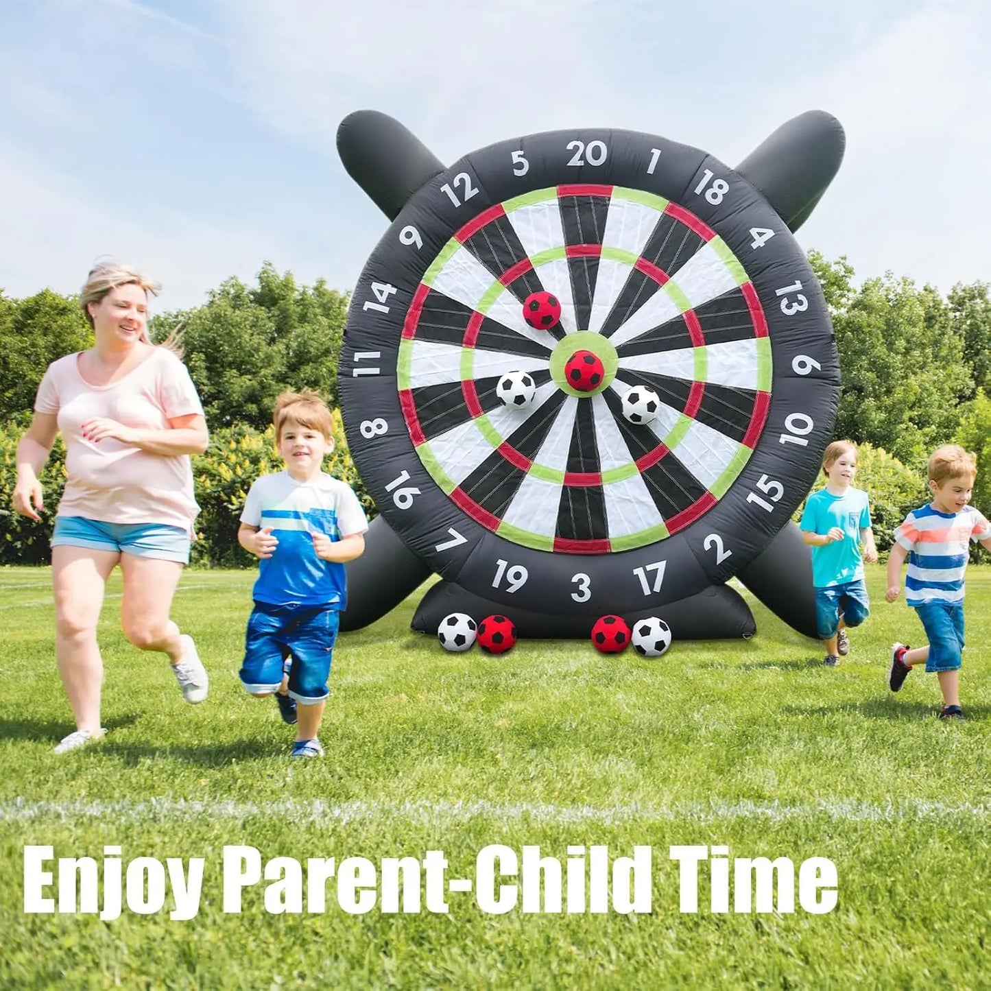 10ft Giant Inflatable Soccer Dart Board Large Kick Football Target Dartboard for Outdoor Backyard Games,Camp and Soccer Parties