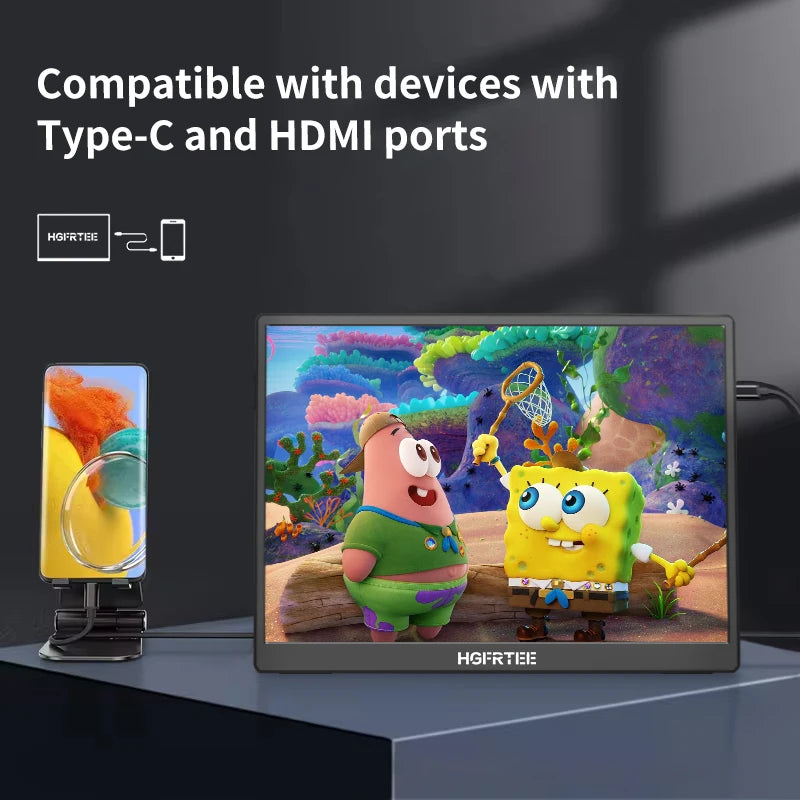 10.5 Inch Mini FHD Ultra-Thin Portable Monitor 1280P Display Ips Portable Screen