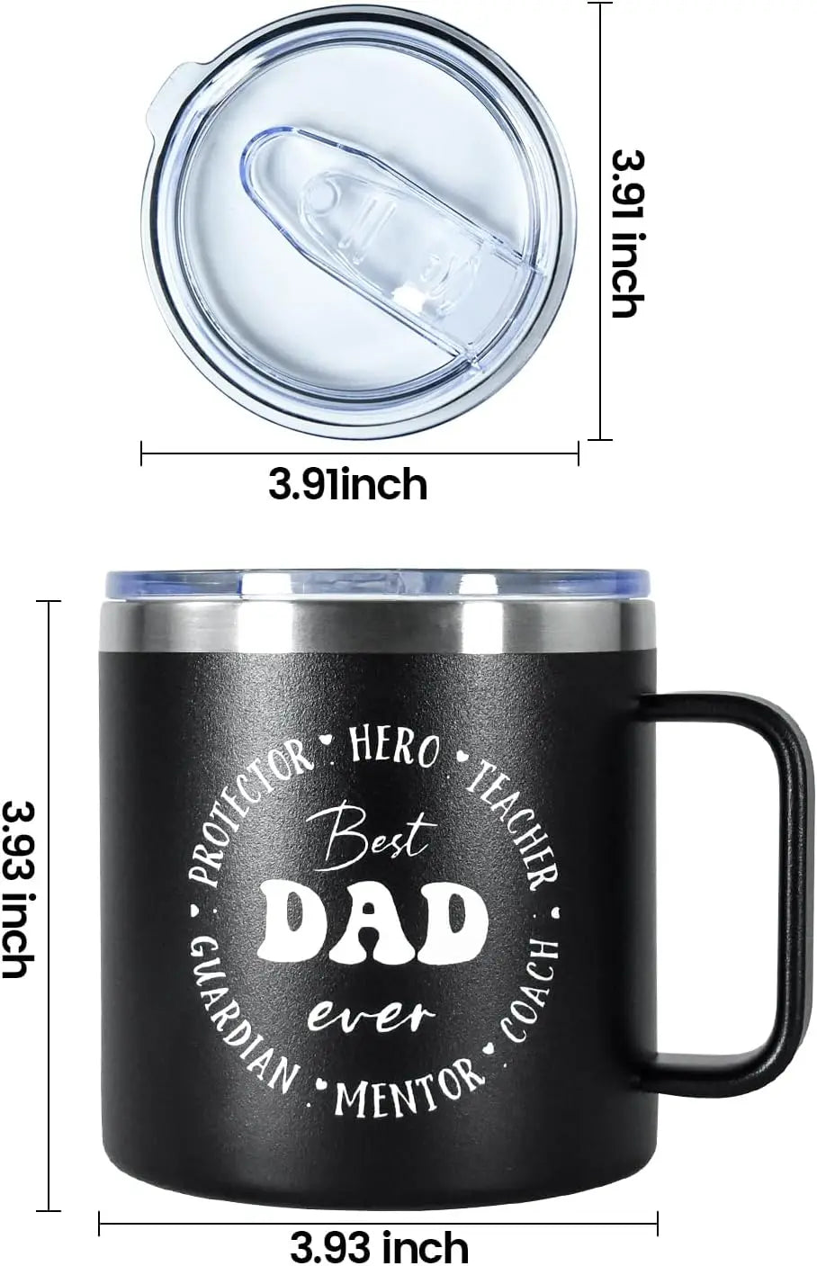 14oz Stainless Steel Insulated Coffee Mug with Handle Double Wall Vacuum Travel Camping Mug for Mother's Day and Father's Day