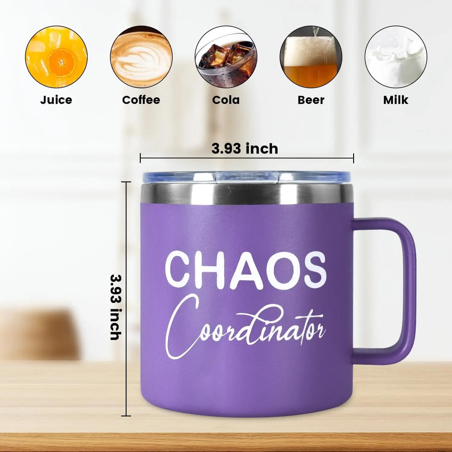 14oz Stainless Steel Insulated Coffee Mug with Handle Double Wall Vacuum Travel Camping Mug for Mother's Day and Father's Day