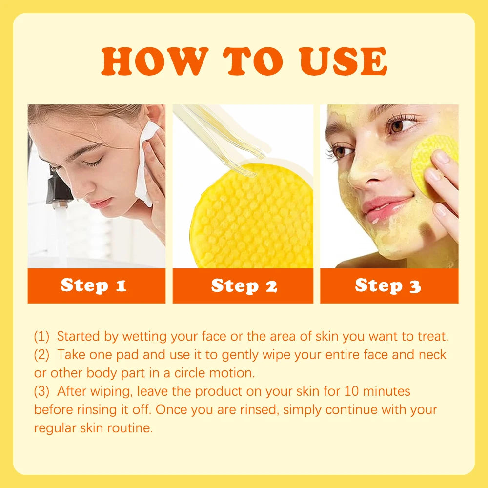 KOEC Turmeric Kojic Acid Cleansing Pads 60pcs Pore Care Pads Deep Cleaning Makeup Remover Cleanser Tiktok Hot Selling