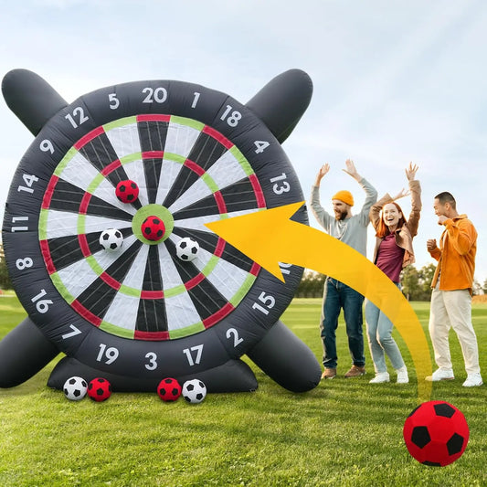 10ft Giant Inflatable Soccer Dart Board Large Kick Football Target Dartboard for Outdoor Backyard Games,Camp and Soccer Parties